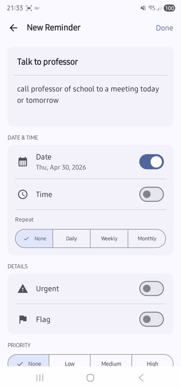 Add reminders demo 03